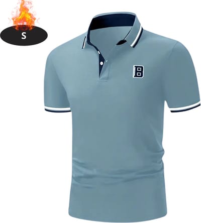 Livano Poloshirt Heren - T-Shirt Heren - Shirt - Overhemd - Polo Shirt - Lichtblauw - S