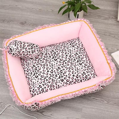 Koreaanse Stijl Prinses Hond Kat Bed Roze Luipaard Huisdieren Huis Slaapzak Hond Bed Met Kussen Puppy Kussen Kennel Bank Cama Perro S white