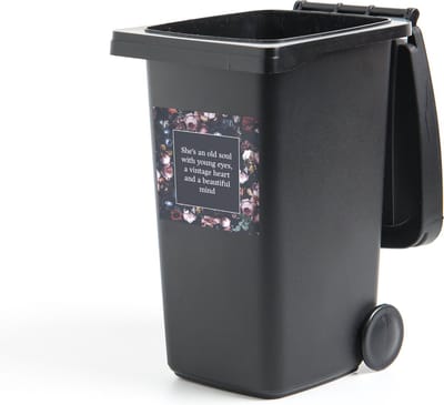 Container sticker Bloemen - Quotes - Rood - 40x40 cm - Kliko sticker