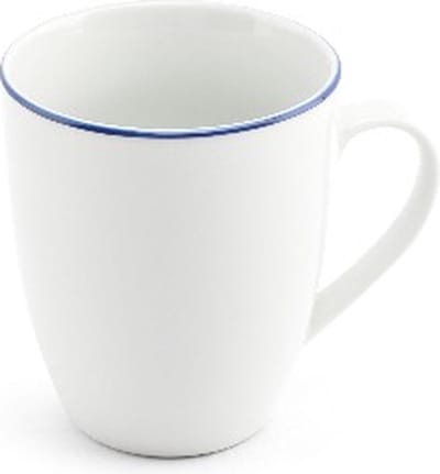 BonBistro Beker 38cl blue rim Basic White (Set van 6)
