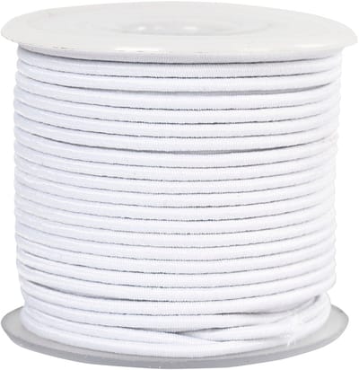 Elastisch koord, dikte 2 mm, wit, 25 m/ 1 rol
