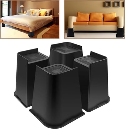Set van 4 Sterke L-vormige Bedverhogers (20,3 cm) - Meubelverhogers voor Extra Hoogte en Stevigheid