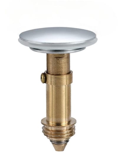 Twee pop-up afvoerstopjes voor wastafels - verchroomd metaal - vervanging voor afvoerstopjes met drukknop - hangende afvoerstop voor wastafel- zilver-36mm
