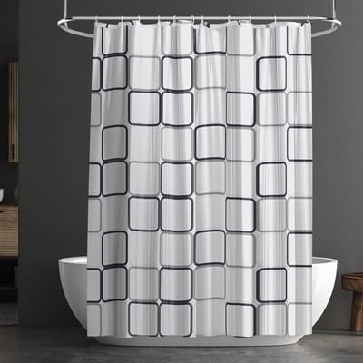 Waterdichte douchegordijnen van PEVA, schimmelbestendig en met 12 haken, 180 x 180 cm, ideaal voor badkamer en badkuip