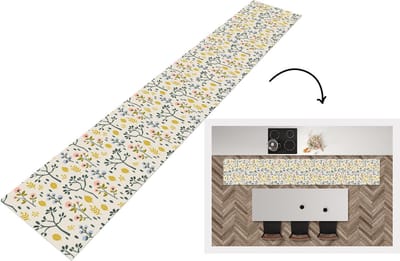 Keukenloper - Loper keuken - Flora - Patroon - Geel - Roze - 300x50 cm - Keukenloper vinyl