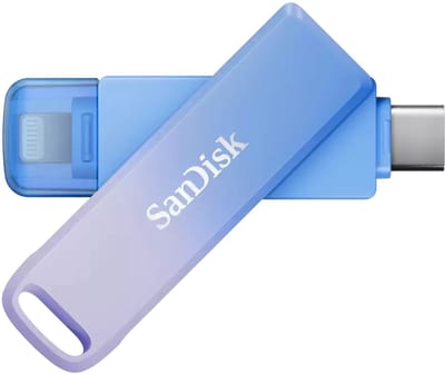 SanDisk Creator Phone Drive USB-stick Retail 256 GB Blauw, Lilac Purple SDIXD0N-256G-GN6TP USB-C 3.2 Gen 1, Apple Light