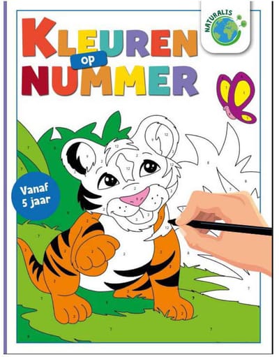 Wins Holland kleurboek dieren kleuren op nummer voor kinderen.