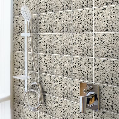 Zelfklevende muurtegelstickers voor keuken en badkamer - 30 KIAH Terrazzo cementtegelstickers - 30 stickers 20x20cm