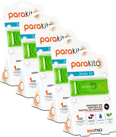 Parakito Kinderen - Anti-Muggen Armband Kameleon - Natuurlijk - Navulbaar - Tot 15 Dagen Bescherming per Navulling - Waterbestendig - 5 stuks