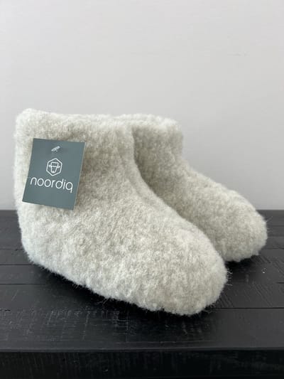 Noordiq - Merino Wollen Kindersloffen - Lichtgrijs - Maat 32/33