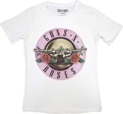 Guns N' Roses - Classic Logo Dames T-shirt - S - Wit
