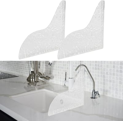 Waterdichte Splash Guard voor Badkuip Hoek, Zelfklevende Badkamer Accessoires, Transparante Waterdichting, Bescherming tegen Spetters, 2 Stuks