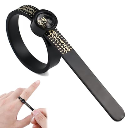 Bondoo Ringmaat meter 2 stuks - Ringmeter - Ring sizer - Ringmaat meten - Ringmaat opmeten - Ringsize tool - Ringvinger - Ring size measure - Verstelbaar - Universeel - Zwart
