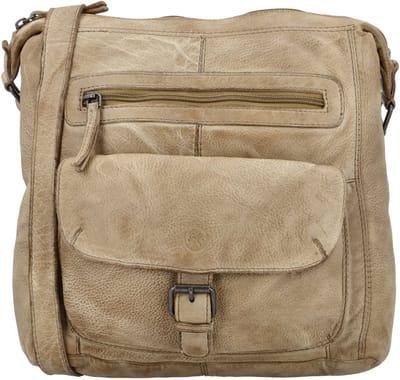 Hide & Stitches Paint Rock Schoudertas - Crossbodytas - Leer - Verstelbare - Schouderband - Leren Dames Tas - Zand