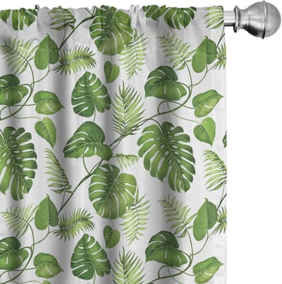 ABAKUHAUS Blad Voorhangen – 2x75x225 cm – Blasses Groen – Halfdonker