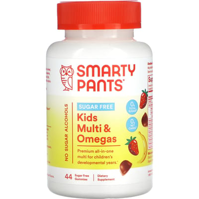SmartyPants, multi et oméga pour enfants, sans sucre, fraise banane, 44 gommes