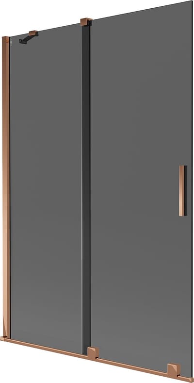 Mexen Velar badwandscherm 2-delig schuifbaar 120 x 150 , grafiet, roze goud - 896-120-000-41-60
