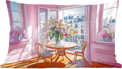 Sierkussens - Kussentjes Woonkamer - 60x40 cm - Pink - City - Bloemen