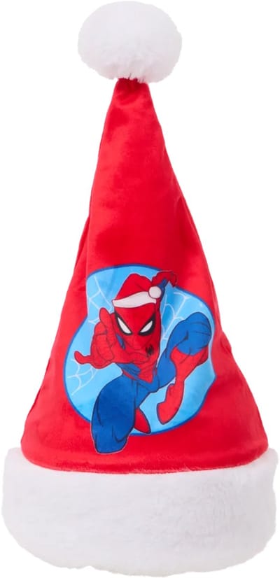 Kerstmuts - Spiderman - rood met pompom - Marvel - 3+