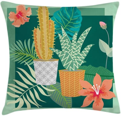 ABAKUHAUS kussenhoes – Bloemen – 40x40 cm – Dubbelzijdig bedrukt