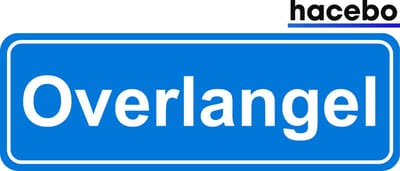 Hacebo - Plaatsnaam Sticker - 29x10 CM - Overlangel sticker - Verkeersborden sticker - grappige cadeaus - Overlangel