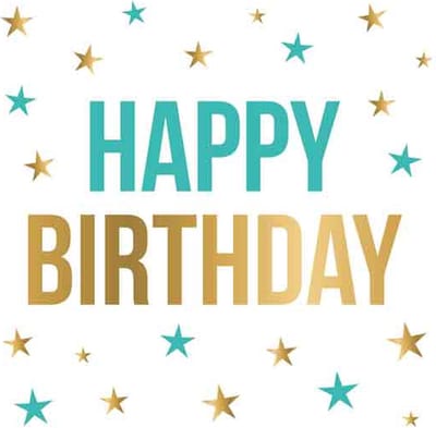 Wenskaart - Daisy - Happy Birthday - XL Formaat - Wit - Goud - 23 x 23 CM - Een Stuk