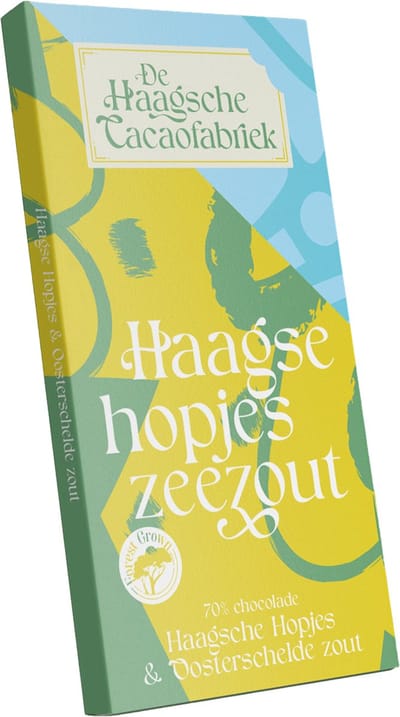 De Haagsche Cacaofabriek - Haagse Hopjes Zeezout (6-pack!) - 70% Pure Chocoladerepen - Vega