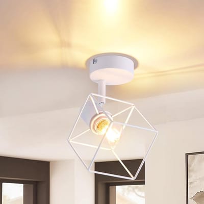 Glitzerlife - Plafondspot Plafondlamp - draaibaar en kantelbaar - opbouwspots - 1xE14 fitting - metalen plafondlamp - Ø15cm - wit - moderne spotverlichting voor woonkamer en slaapkamer