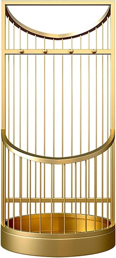 Paraplustandaard - Paraplurek - Entree Organiseren - Met Druppelbak - 25x55 cm - Goud