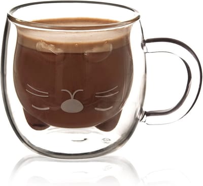 Thermisch Glas met Dubbele Wand voor Koffie Kitten DOUBLE 270 ml - Koffieglazen - Theeglazen - Glazen - Dubbelwandig