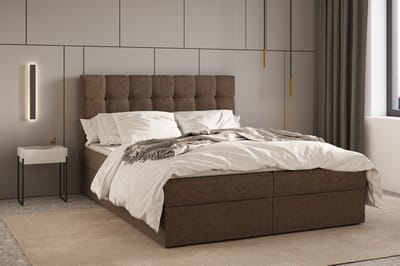 Boxspring Bed 05 - Luxe en Comfort - Inclusief Topmatras - Verkrijgbaar in Meerdere Maten - Boxspringbed 05 (Bruin - Hugo 24, 160x200 cm)
