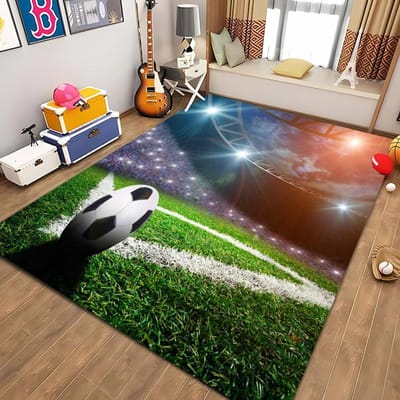 Tapijt met thema balsporten Cartoon voetbalvloermat voor kinderslaapkamerdecoratie Voetbal Grote Oppervlaktekleden Huis Woonkamer Hal Loper 40x60cm (16x24in)