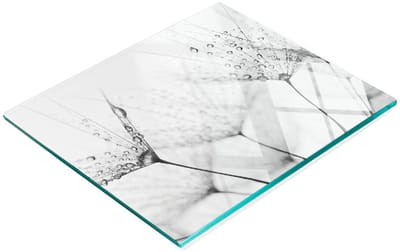 Decoratieve glazen keukensnijplank met paardenbloemmotief, 60x52 cm