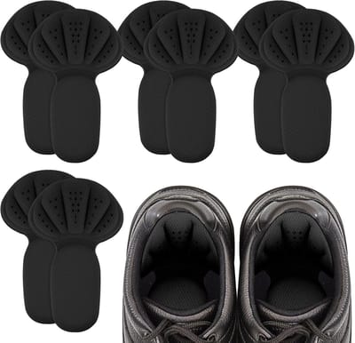 4 paar zelfklevende dikke anti-blaren achterzolen voor te grote schoenen, hielbeschermers voor dames en heren (zwart)