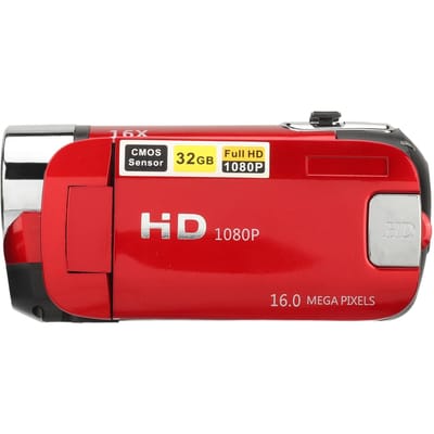 D90 1080P 16MP Digitale Camera 2.4 Inch Draaibaar Scherm Camcorder 16x Zoom HD Videorecorder met rood
