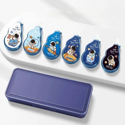 Correctierollenset van 6 stuks, mini-correctietape met beschermkap, ideaal voor kantoor, school en thuisgebruik, 6 m x 5 mm