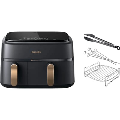 Philips 3000 series Dual Basket NA352/00 + Dubbellaagse kookset