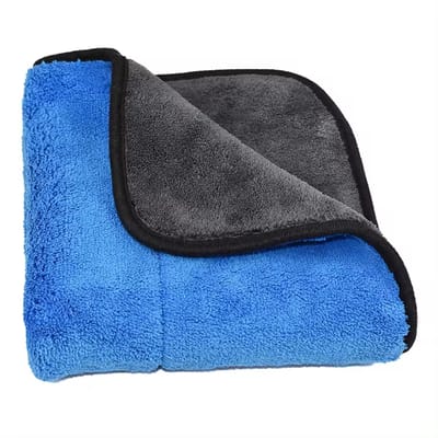 Auto droogdoek – Microvezel poetsdoek – Sneldrogend - Sterk absorberend - Zacht voor de lak - 30x60 cm - Grijs/blauw – Jonyx