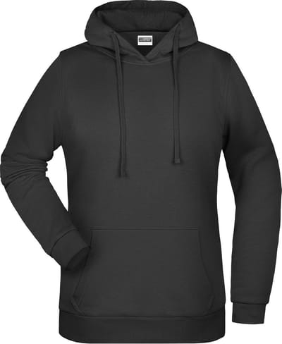 James And Nicholson Vrouwen/dames Basic Hoodie (Zwart)