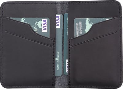 Pulledro echt leer Cardholder Pasjeshouder Portemonnee - Antic Black