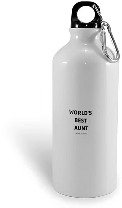 Hacebo® - world's best aunt It's true we checked waterfles - Tante - werelds beste tante - verjaardag - cadeautje voor tante - tante artikelen - kado - geschenk - water fles - 400ML