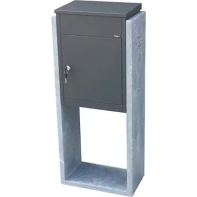 Pakketbrievenbus Torino An - Natuursteen En Staal - Antraciet - 44x105x25cm