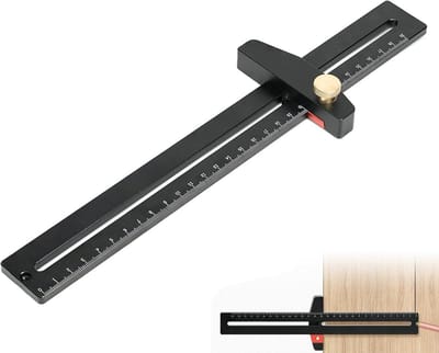 T-type-vierkante liniaal, haakse trekker, aluminiumlegering, scriber, aluminium markeringsmeter, T-type, afscheurgereedschap voor timmermansmeting