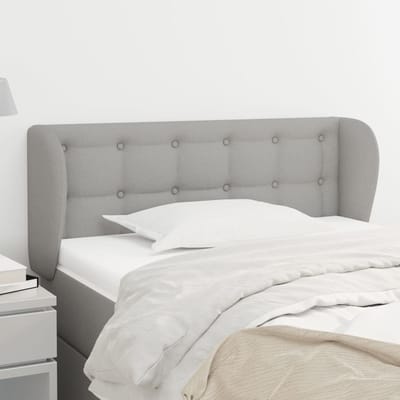 vidaXL - Hoofdbord - met - randen - 83x23x78/88 - cm - stof - lichtgrijs