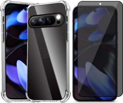 Hoesje geschikt voor Google Pixel 9 / 9 Pro / 10 / 10 Pro - Privacy Screenprotector Volledig Dekkend Glas - Shockproof Transparant