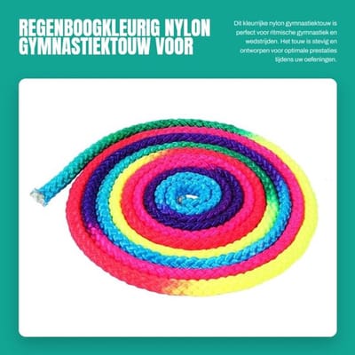 Regenboogkleurig Nylon Gymnastiektouw voor Ritmische Gymnastiek