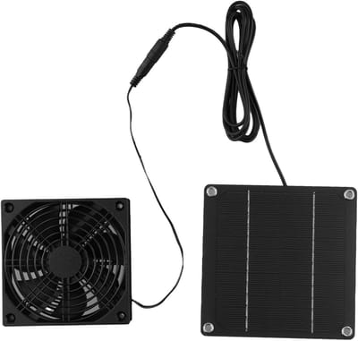 Zonne Uitlaatventilator - Ventilatie Blower - Warmte Reductie - Krachtig Zonnepaneel - 76.3CFM - Zwart