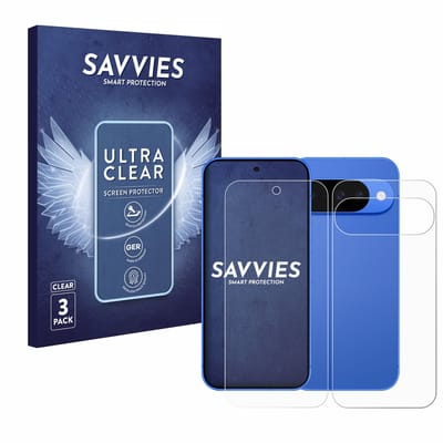 Savvies - Screenprotector voor Google Pixel 10 (Voor+Achter) - Folie Beschermfolie transparant 6 Stuks