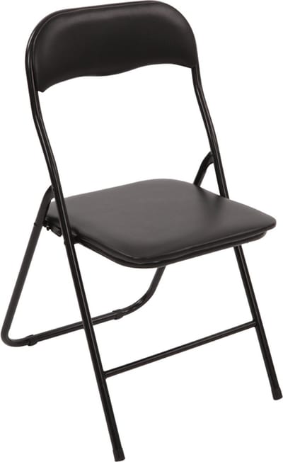 V-part klapstoel - Zithoogte: 40 cm - Metaal - Campingstoel - Zwart