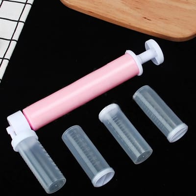 Handmatige Taartspuitpistool, Taartkleurpoeder Spuitbus, Bakdecoratiegereedschap Handmatige Taartspuitbuis, Bakgereedschap roze